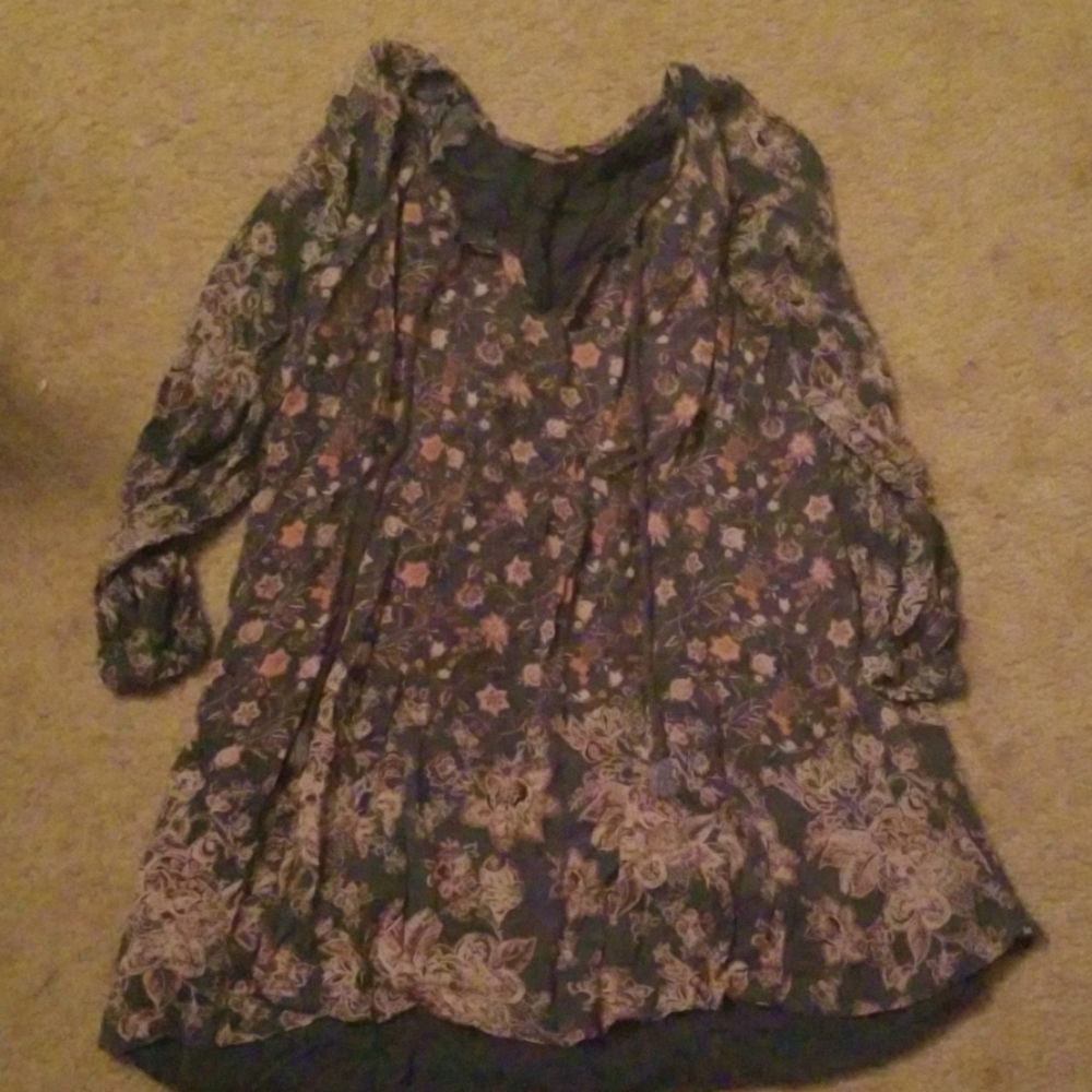 Free People Floral Long Sleeve Tunic/Dress